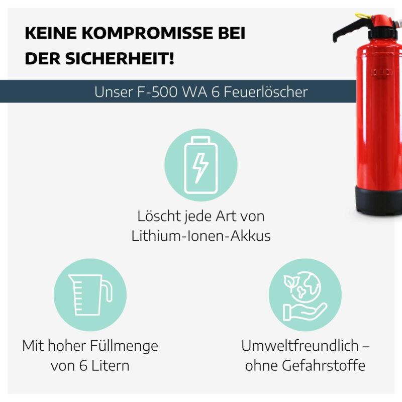 F-500 Feuerlöscher für Lithium-Ionen-Akkus, frostsicher
