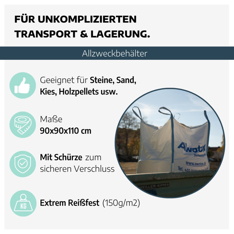 Big Bag 90x90x110 cm beschichtet