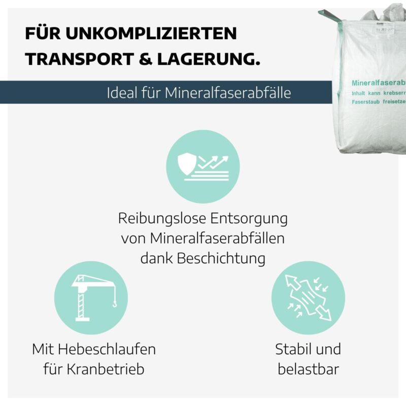 Big Bag Mineralwolle 90x90x120cm beschichtet