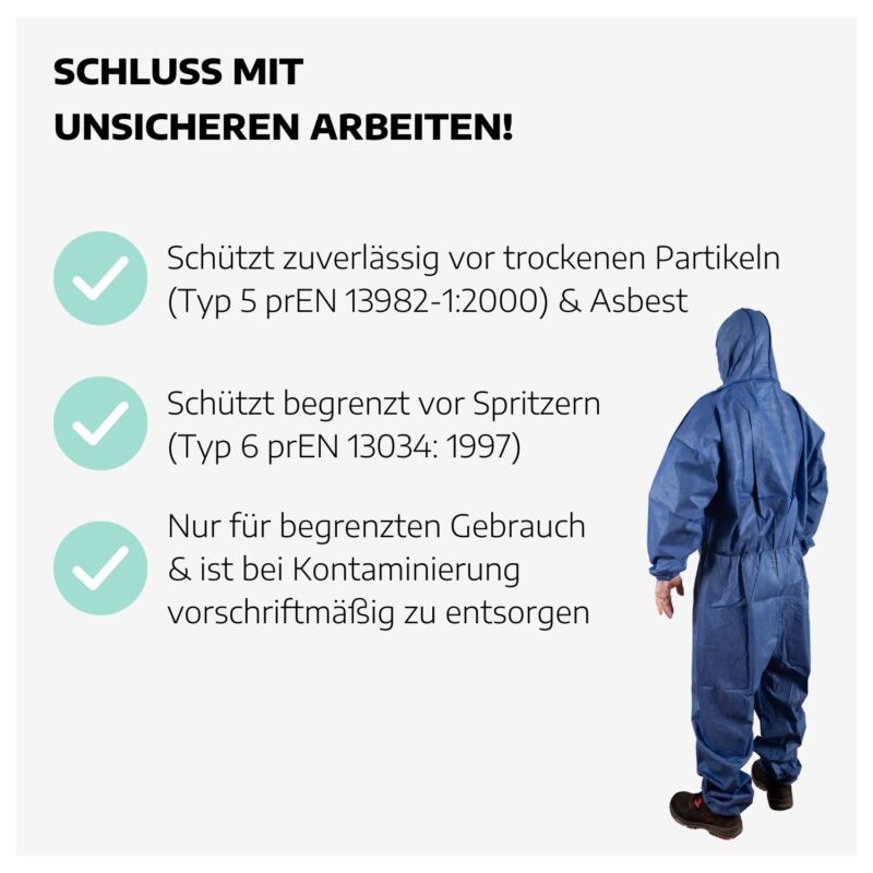 Einwegoverall blau XXL