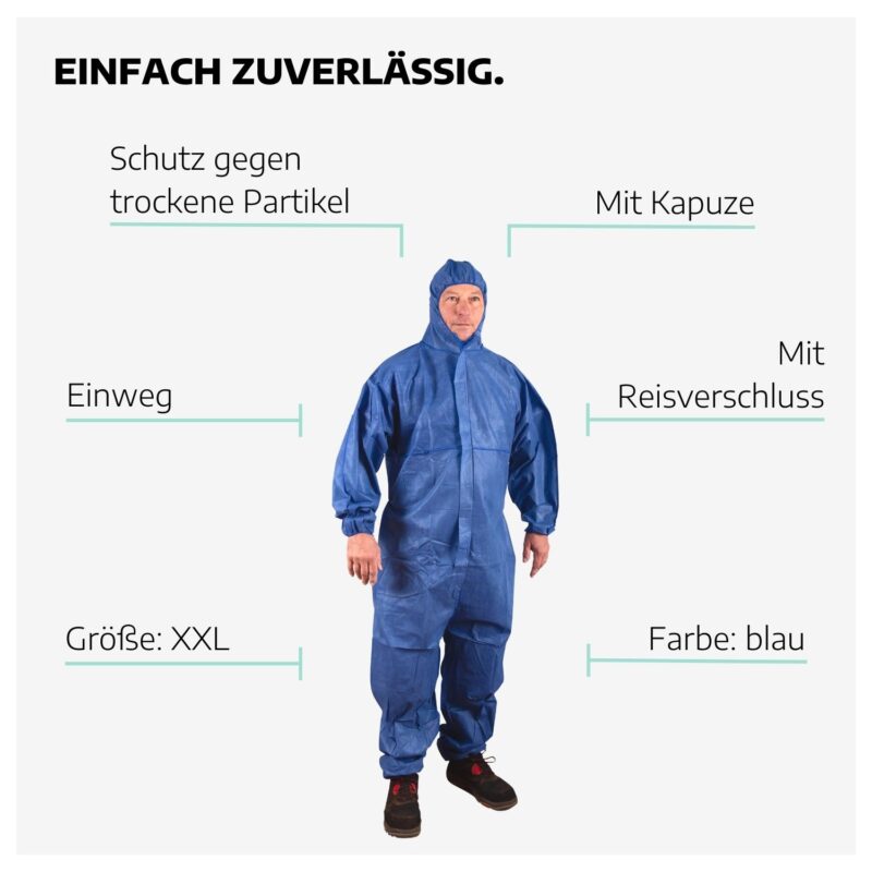 Einwegoverall blau XXL