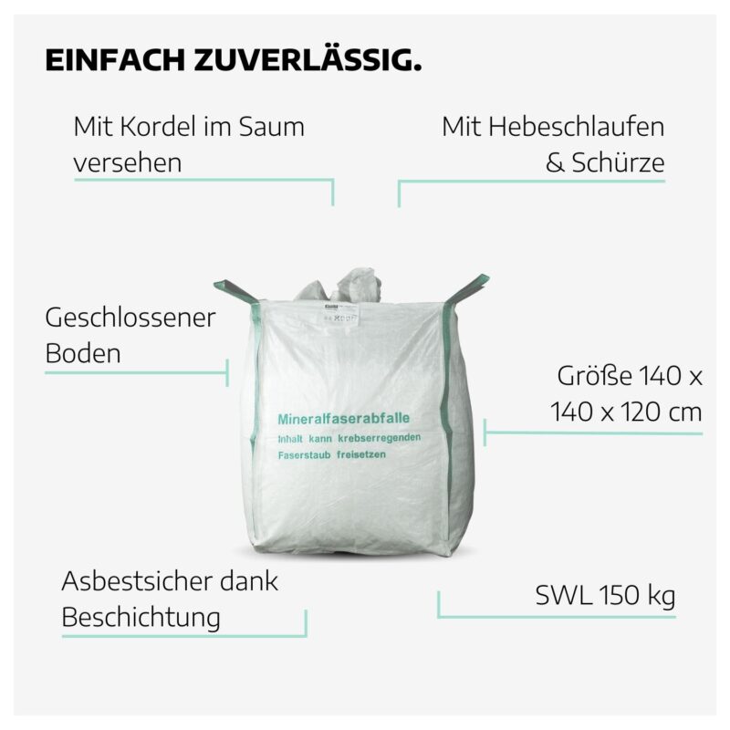 Big Bag Mineralwolle 90x90x120cm beschichtet